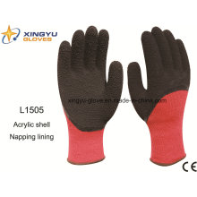 Acrylic Shell Napping Lining Latex 3/4 Coated Safety Work Glove (L1505)